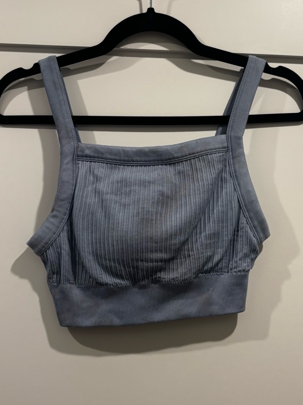Aerie Blue Ribbed Crop Tank Sports Bra Size M | Athleisure Yoga Gym Top